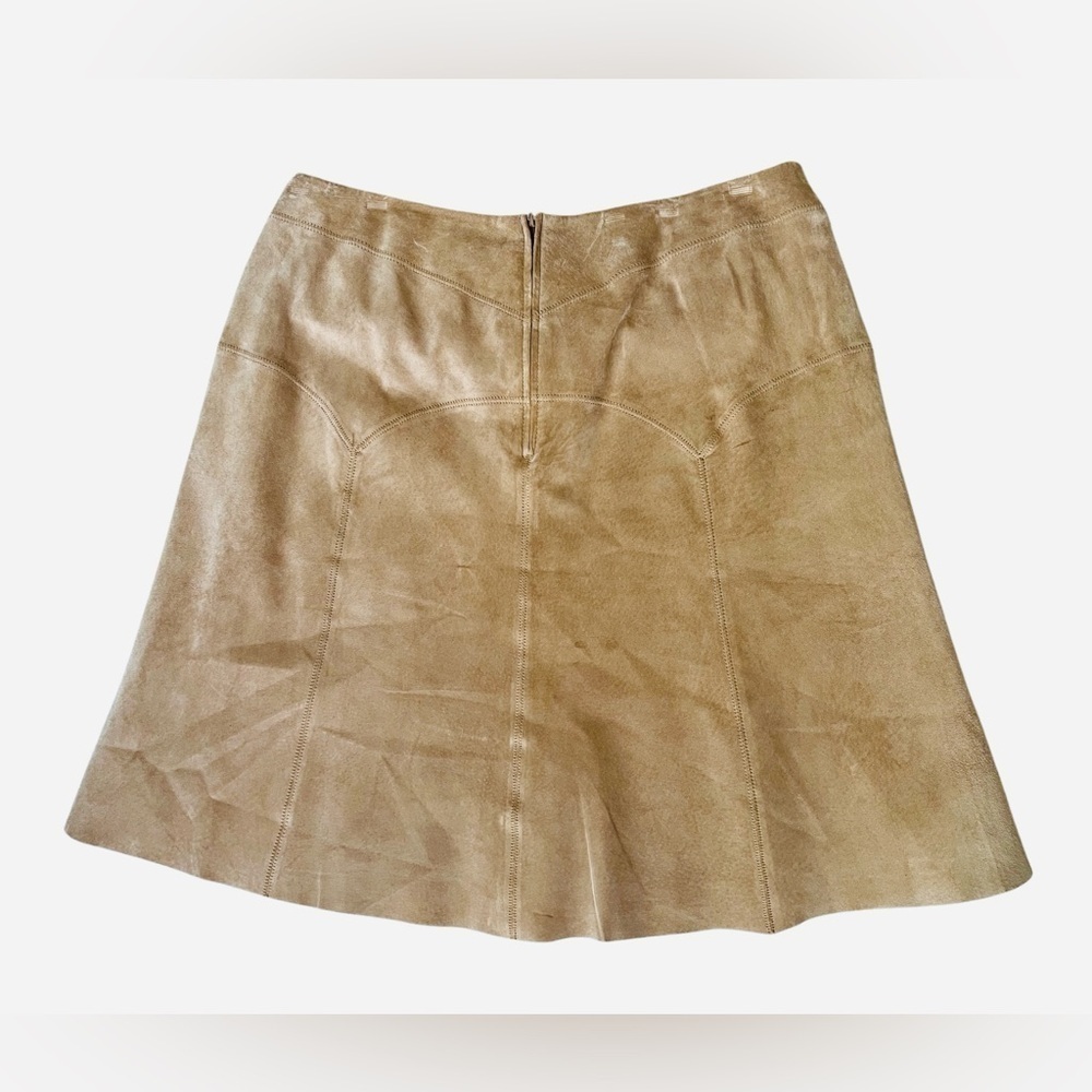 Margaret Godfrey Y2K Tan Suede Skirt. Size 12
